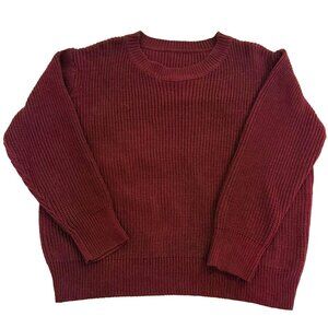 SHEIN LUNE Plus Size Solid Ribbed Knit Drop Shoulder Sweater 0XL